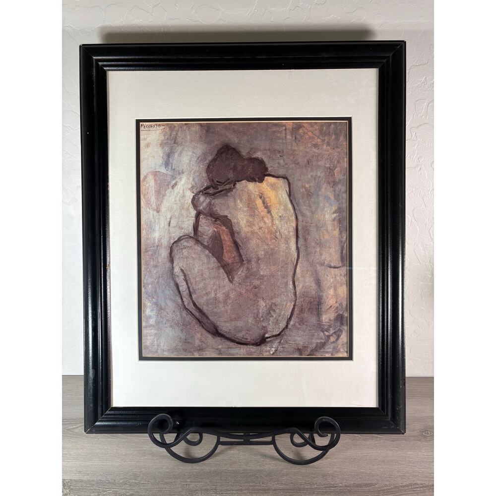 Picasso Blue Period Print‎ – “Seated Nude” – 24”x20” Lithograph – Framed